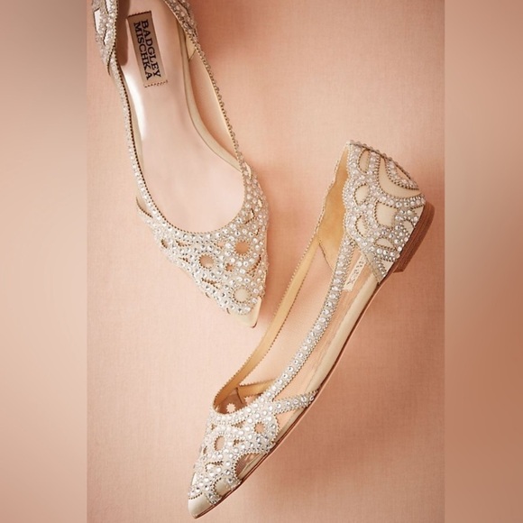Badgley Mischka Gigi Crystal Pointed-Toe Evening Flat - Picture 4 of 5